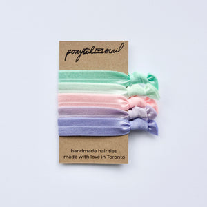 Pastel Party Hair Ties Pack of 5 by Ponytail Mail