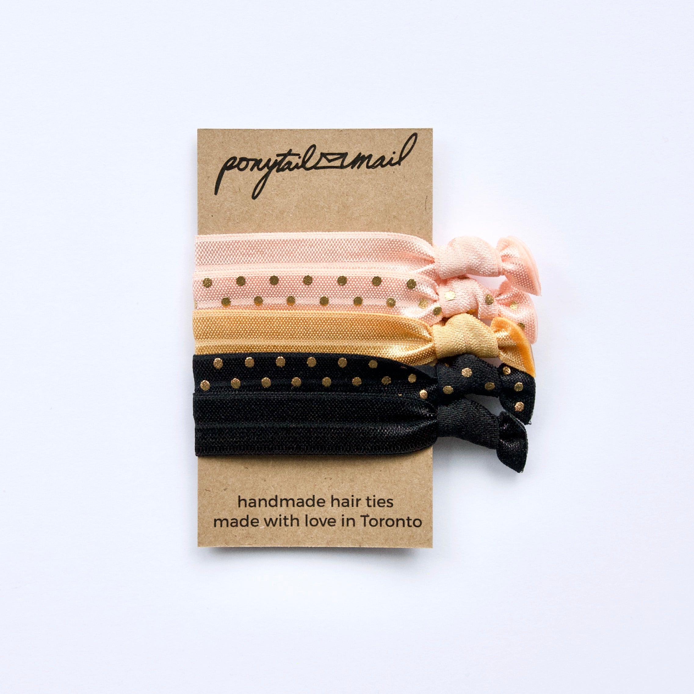 Polka Dot Party Hair Ties Pack of 5 by Ponytail Mail