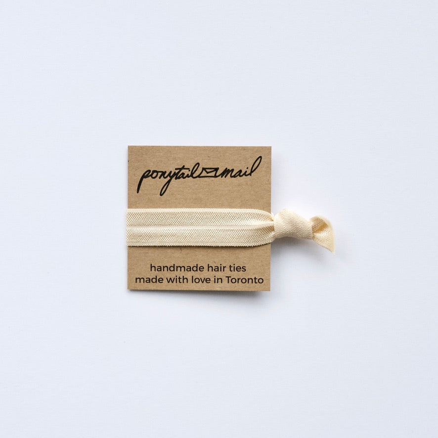 Single Hair Tie by Ponytail Mail in Cream