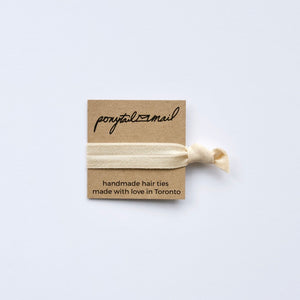 Single Hair Tie by Ponytail Mail in Cream