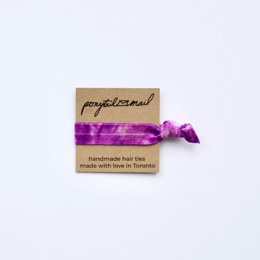 Single Hair Tie by Ponytail Mail in Purple Swirl