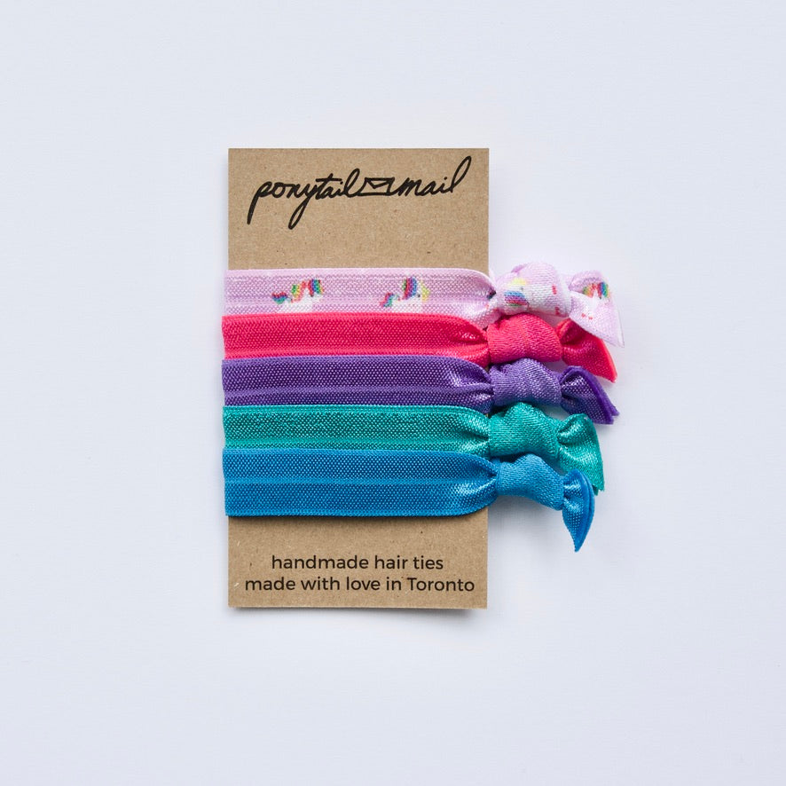Fantasy Land Hair Tie Pack of 5 by Ponytail Mail