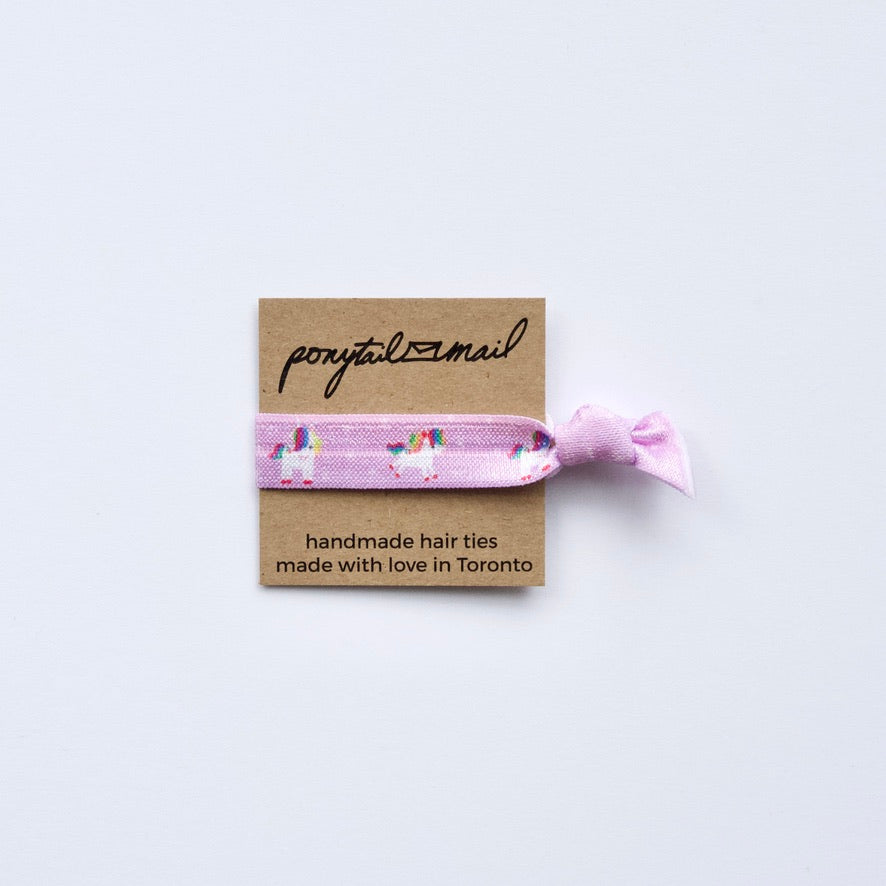 Single Hair Tie by Ponytail Mail in Unicorn Love