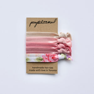 Rose Garden Hair Ties Pack of 5 by Ponytail Mail
