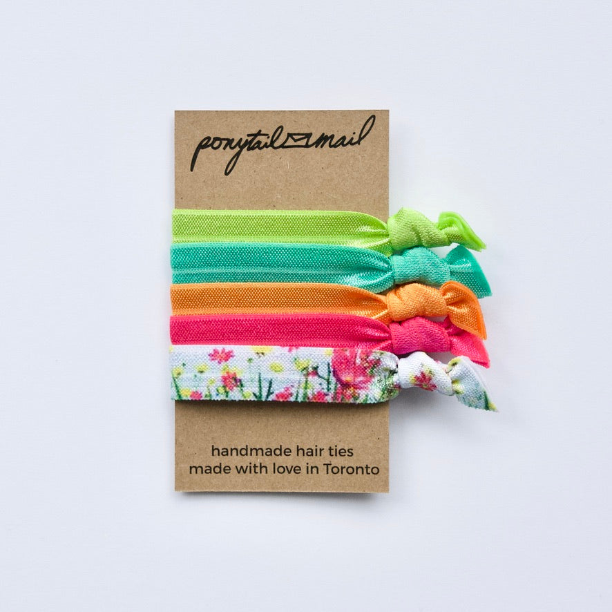 Spring Fling Hair Tie Pack of 5 by Ponytail Mail
