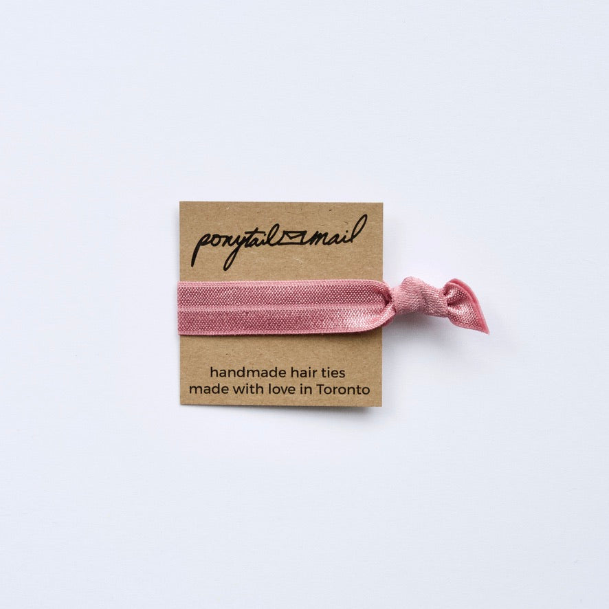Single Hair Tie by Ponytail Mail in Rose