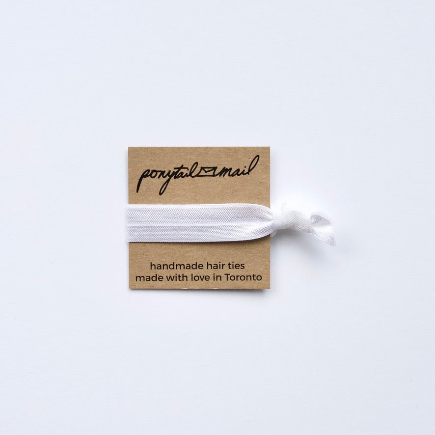 Single Hair Tie by Ponytail Mail in White