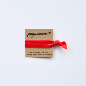 Single Hair Tie by Ponytail Mail in Red
